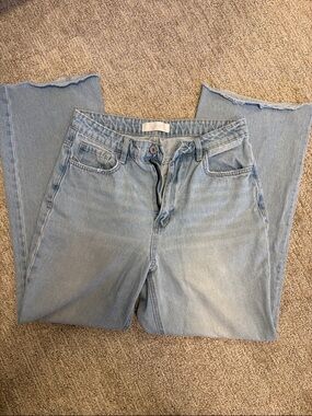 Light Blue Wide Leg Jeans for Women - Classic High-Rise Style